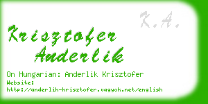 krisztofer anderlik business card